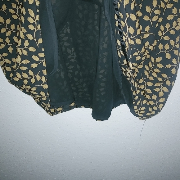 Josephine Chaus 20 Skirt Suit Black Gold Stemmed Leaf Pattern Set Plus - Picture 5 of 12